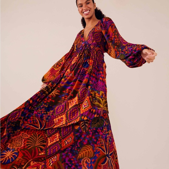 Farm rio JUNGLE ANIMALS TAPESTRY MAXI DRESS never worn - Picture 2 of 3